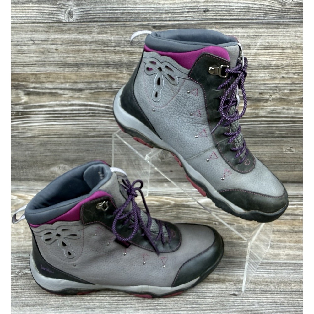 Jambu Women's Vista-Hyper Grip Ankle Boots Grey Leather Size 8M Winter Boots